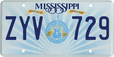 MS license plate ZYV729