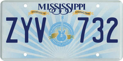 MS license plate ZYV732