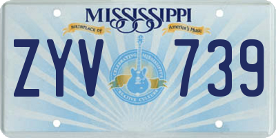 MS license plate ZYV739