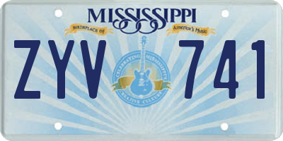 MS license plate ZYV741