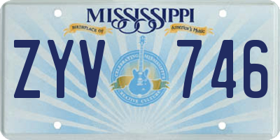 MS license plate ZYV746