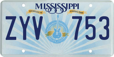 MS license plate ZYV753