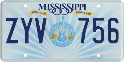 MS license plate ZYV756