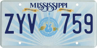 MS license plate ZYV759