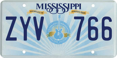 MS license plate ZYV766