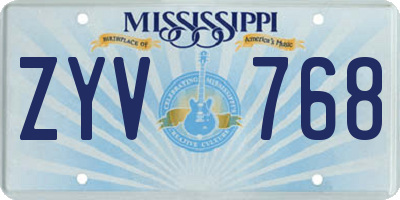 MS license plate ZYV768