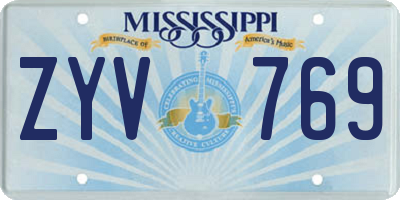 MS license plate ZYV769