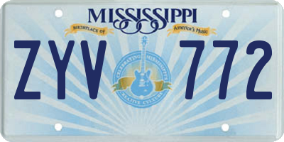 MS license plate ZYV772