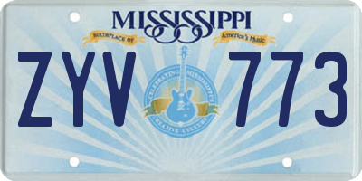 MS license plate ZYV773