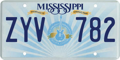 MS license plate ZYV782