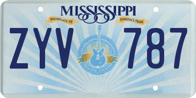 MS license plate ZYV787