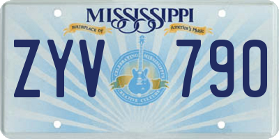 MS license plate ZYV790