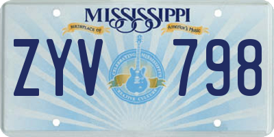 MS license plate ZYV798