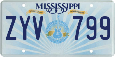 MS license plate ZYV799