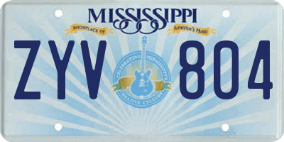 MS license plate ZYV804