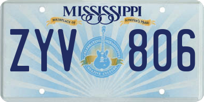 MS license plate ZYV806
