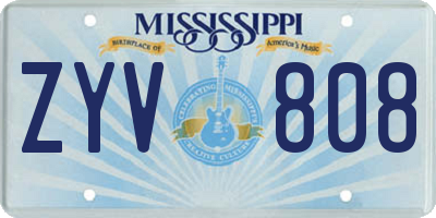 MS license plate ZYV808