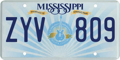 MS license plate ZYV809