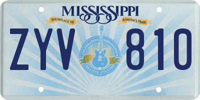 MS license plate ZYV810