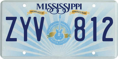 MS license plate ZYV812