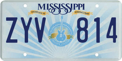 MS license plate ZYV814