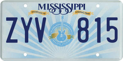 MS license plate ZYV815