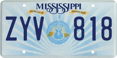 MS license plate ZYV818