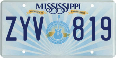 MS license plate ZYV819