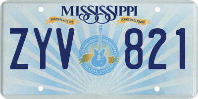 MS license plate ZYV821