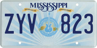 MS license plate ZYV823
