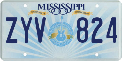 MS license plate ZYV824