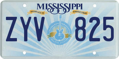 MS license plate ZYV825