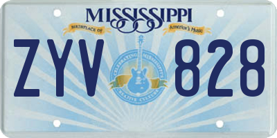 MS license plate ZYV828