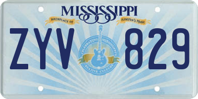MS license plate ZYV829
