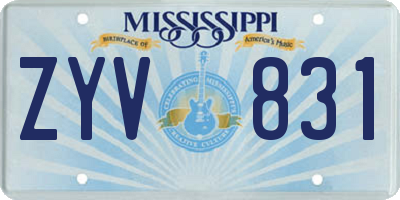 MS license plate ZYV831