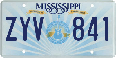MS license plate ZYV841