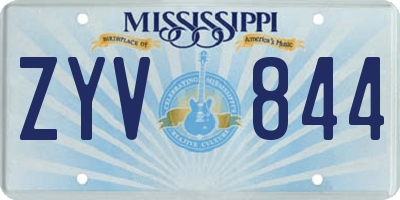 MS license plate ZYV844