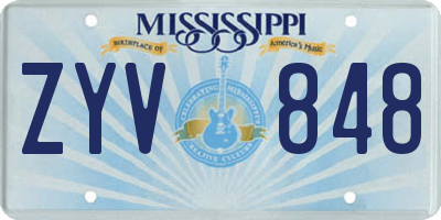 MS license plate ZYV848