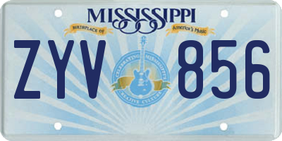 MS license plate ZYV856