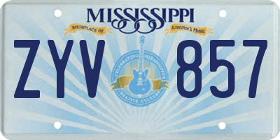 MS license plate ZYV857