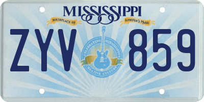 MS license plate ZYV859