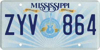 MS license plate ZYV864