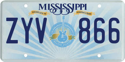 MS license plate ZYV866