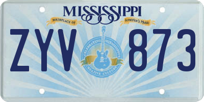 MS license plate ZYV873