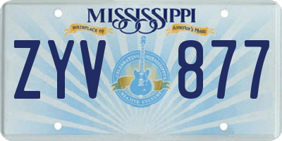 MS license plate ZYV877