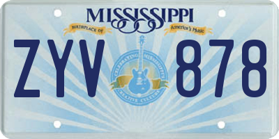 MS license plate ZYV878