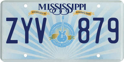 MS license plate ZYV879