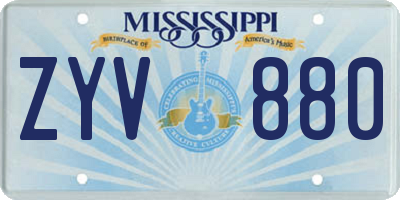 MS license plate ZYV880