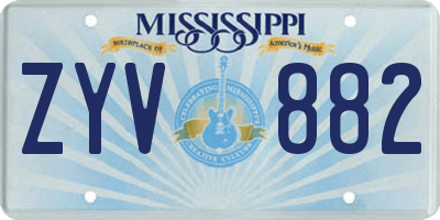 MS license plate ZYV882