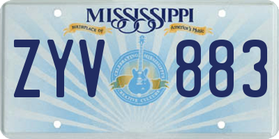 MS license plate ZYV883